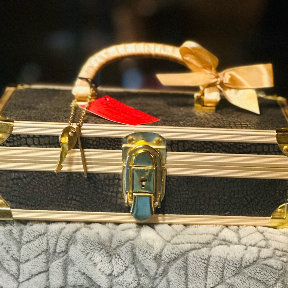 Vintage Victoria's Secret Black and Gold Jewelry Box